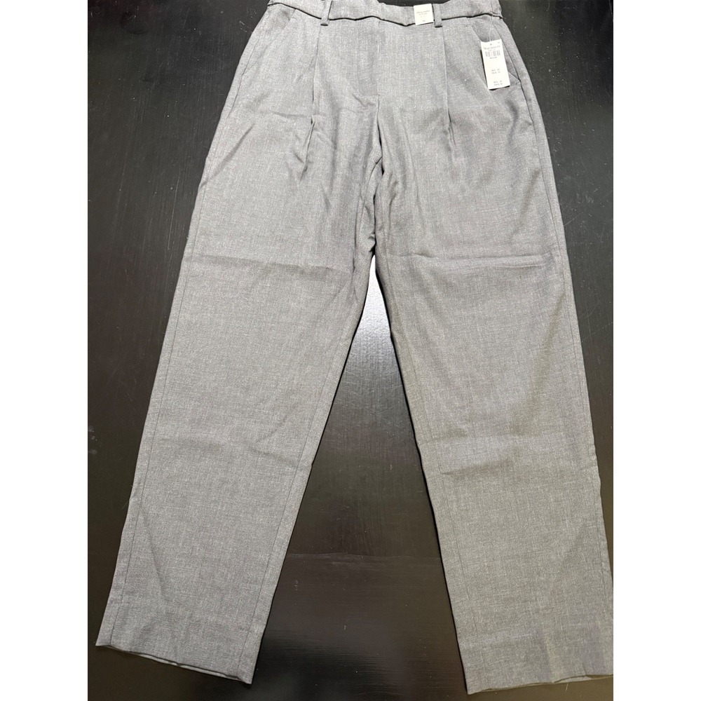 Abercrombie & Fitch Grey Pleated Straight Leg Trousers Mens Medium New